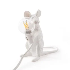 Seletti Mouse Mac Sitting Bordlampe Hvid