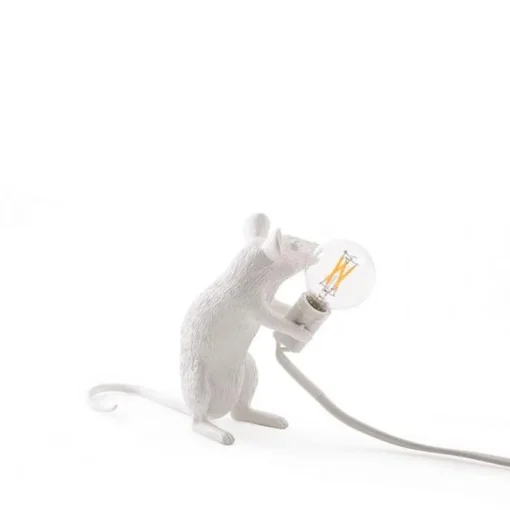 Seletti Mouse Mac Sitting Bordlampe Hvid