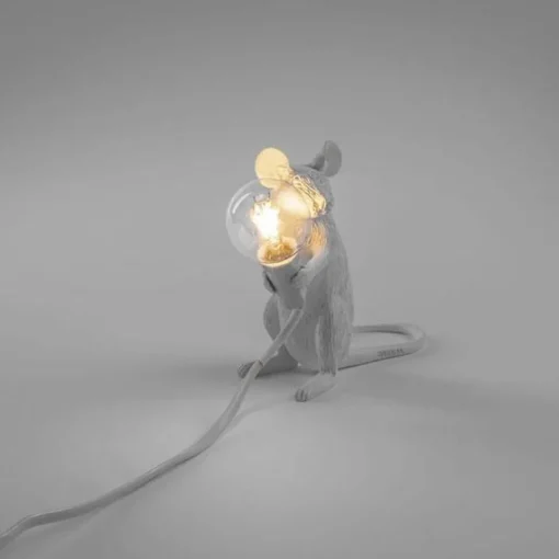 Seletti Mouse Mac Sitting Bordlampe Hvid