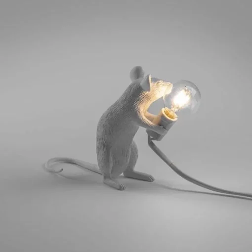 Seletti Mouse Mac Sitting Bordlampe Hvid