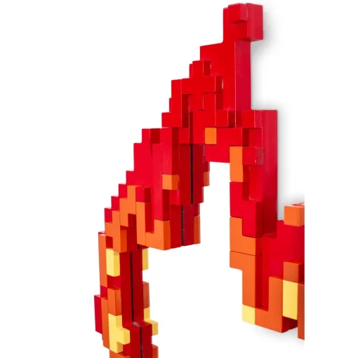 Seletti Pixel Flame Spejl Rød/Orange/Gul