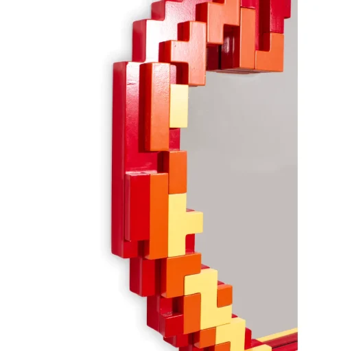 Seletti Pixel Flame Spejl Rød/Orange/Gul