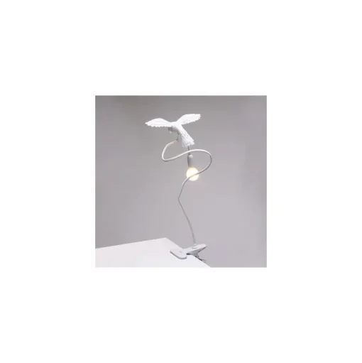 Seletti Sparrow Cruising Bordlampe Med Klemme Hvid