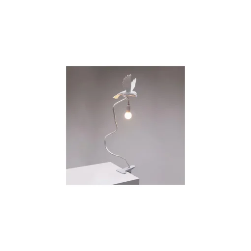 Seletti Sparrow Landing Bordlampe Med Klemme Hvid