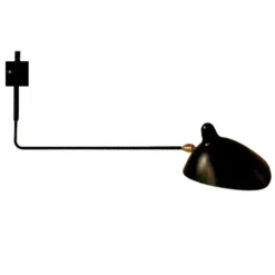 Serge Mouille Applique 1 Váglampe Sort & Messing Lige