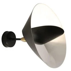 Serge Mouille Applique Saturne 1 Váglampe Sort & Messing