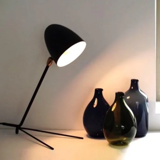 Serge Mouille Cocotte Bordlampe Sort & Messing