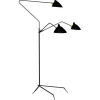 Serge Mouille Lampadaire 3 Gulvlampe Sort & Messing