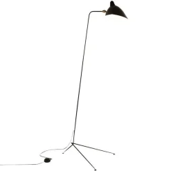Serge Mouille Lampadaire 1 Droit Gulvlampe Sort & Messing