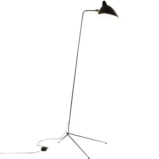 Serge Mouille Lampadaire 1 Droit Gulvlampe Sort & Messing