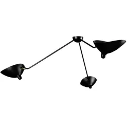 Serge Mouille Plafonnier Araigne 3 Loftlampe Sort & Messing Fikseret