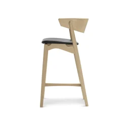 Sibast Furniture No 7 Barstol Hvidolieret Egetrá og Sort Láder