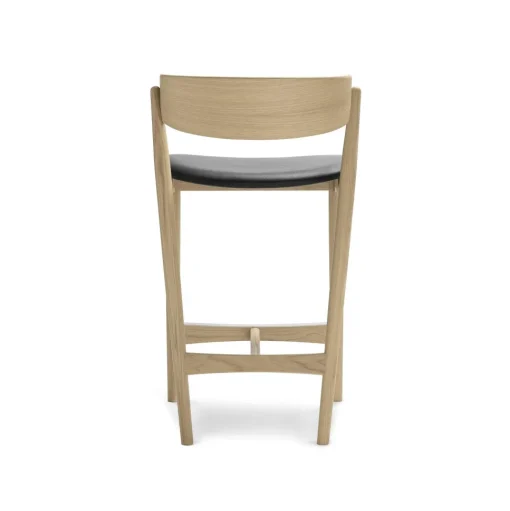 Sibast Furniture No 7 Barstol Hvidolieret Egetrá og Sort Láder