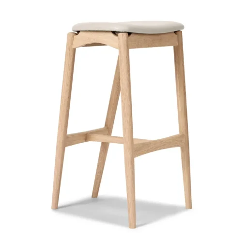 Sibast Furniture No 7 Barstol 65 Uden Ryg Hvidt Olieret Eg/Silk Lysegrå