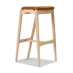Sibast Furniture No 7 Barstol 65 Uden Ryg Hvidt Olieret Eg/Cognac