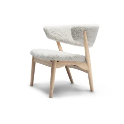 Sibast Furniture No 7 Lánestol Fuldpolstret Hvidolieret Egetrá og Sheepskin Short Moonlight