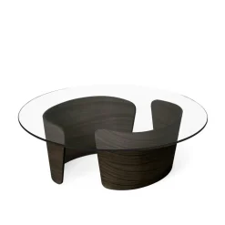 Sibast Furniture No 7 Lounge SofabordØ90 Lav Mørk Olieret Eg/Glas