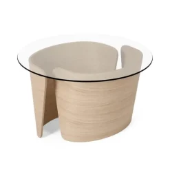 Sibast Furniture No 7 Lounge SofabordØ70 Høj Hvid Olieret Eg/Glas