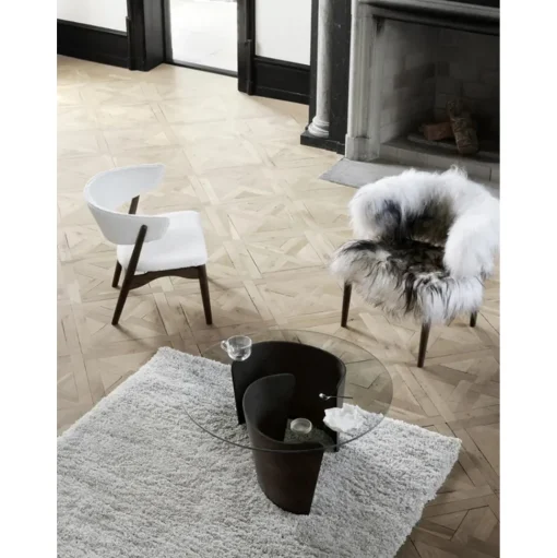 Sibast Furniture No 7 Lounge SofabordØ70 Høj Hvid Olieret Eg/Glas