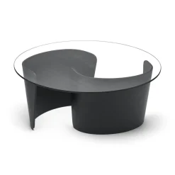 Sibast Furniture No 7 Lounge SofabordØ90 Høj Sort Eg/Glas