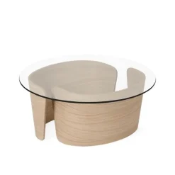 Sibast Furniture No 7 Lounge SofabordØ70 Lav Hvid Olieret Eg/Glas