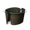Sibast Furniture No 7 Lounge SofabordØ70 Høj Mørk Olieret Eg/Glas