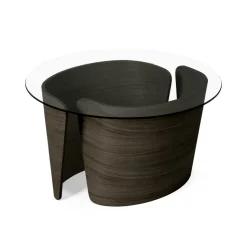 Sibast Furniture No 7 Lounge SofabordØ70 Høj Mørk Olieret Eg/Glas