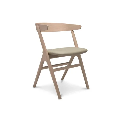 Sibast Furniture No 9 Spisebordsstol Hvidolieret Egetrá og Lys Grå Láder