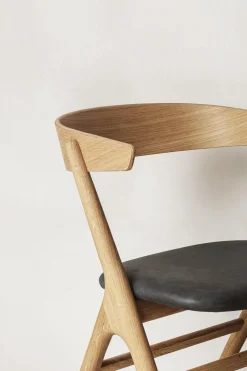 Sibast Furniture No 9 Spisebordsstol Hvidolieret Egetrá og Lys Grå Láder
