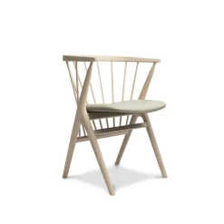 Sibast Furniture No 8 Spisebordsstol Hvidolieret Egetrá og Lys Grå Láder