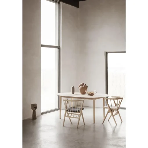 Sibast Furniture No 8 Spisebordsstol Hvidolieret Egetrá og Lys Grå Láder