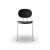 Sibast Furniture Piet Hein Spisebordsstol Krom Sort Egetrá og Sort Láder