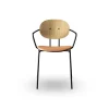 Sibast Furniture Piet Hein Spisebordsstol Sort med Armlán Egetrá og Cognac Láder
