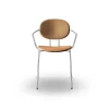 Sibast Furniture Piet Hein Spisebordsstol Krom med Armlán Cognac Láder