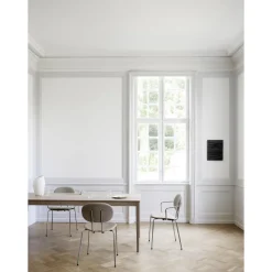 Sibast Furniture Piet Hein Spisebordsstol Krom med Armlán Cognac Láder