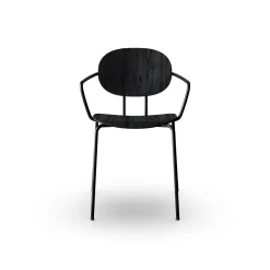 Sibast Furniture Piet Hein Spisebordsstol Sort med Armlán Sort Egetrá