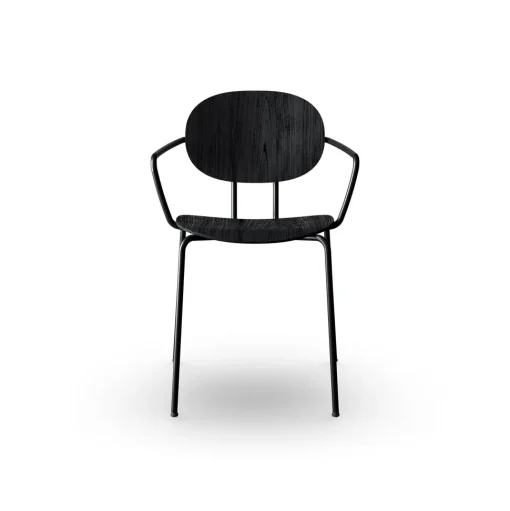 Sibast Furniture Piet Hein Spisebordsstol Sort med Armlán Sort Egetrá