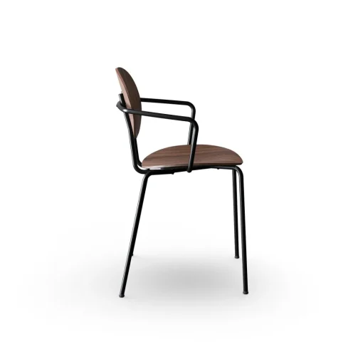 Sibast Furniture Piet Hein Spisebordsstol Sort med Armlán Valnød