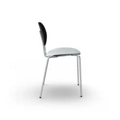 Sibast Furniture Piet Hein Spisebordsstol Krom Sort Egetrá og Remix 123
