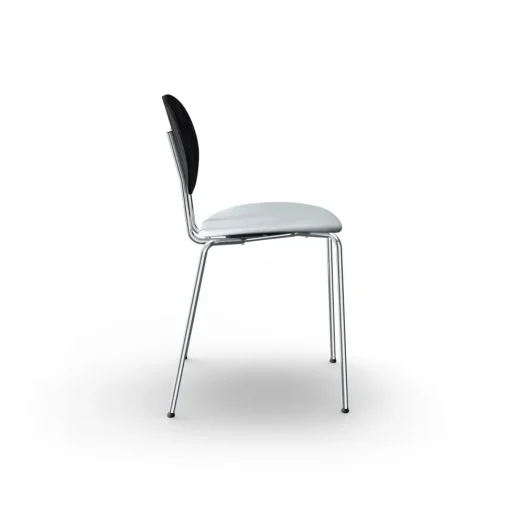 Sibast Furniture Piet Hein Spisebordsstol Krom Sort Egetrá og Remix 123