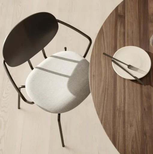 Sibast Furniture Piet Hein Spisebordsstol Krom Sort Egetrá og Remix 123