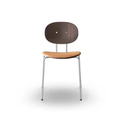Sibast Furniture Piet Hein Spisebordsstol Krom Valnød og Cognac Láder