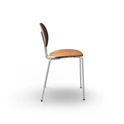 Sibast Furniture Piet Hein Spisebordsstol Krom Valnød og Cognac Láder