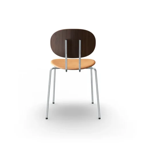 Sibast Furniture Piet Hein Spisebordsstol Krom Valnød og Cognac Láder