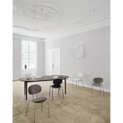 Sibast Furniture Piet Hein Spisebordsstol Krom Valnød og Cognac Láder