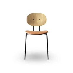 Sibast Furniture Piet Hein Spisebordsstol Sort I Egetrá og Cognac Láder