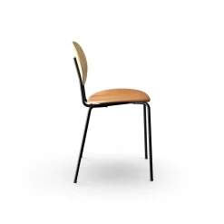 Sibast Furniture Piet Hein Spisebordsstol Sort I Egetrá og Cognac Láder