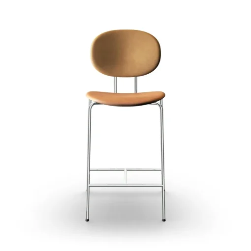 Sibast Furniture Piet Hein Barstol Krom Cognac Láder