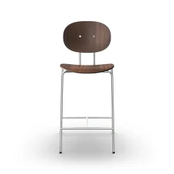 Sibast Furniture Piet Hein Barstol Krom Valnød