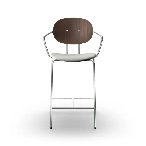Sibast Furniture Piet Hein Barstol Krom med Armlán Valnød og Remix 123